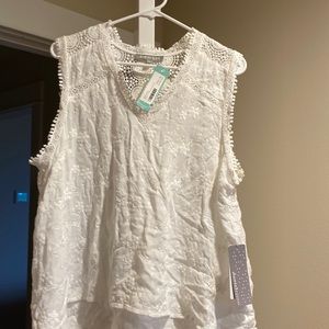 Daniel rain white sleeveless blouse